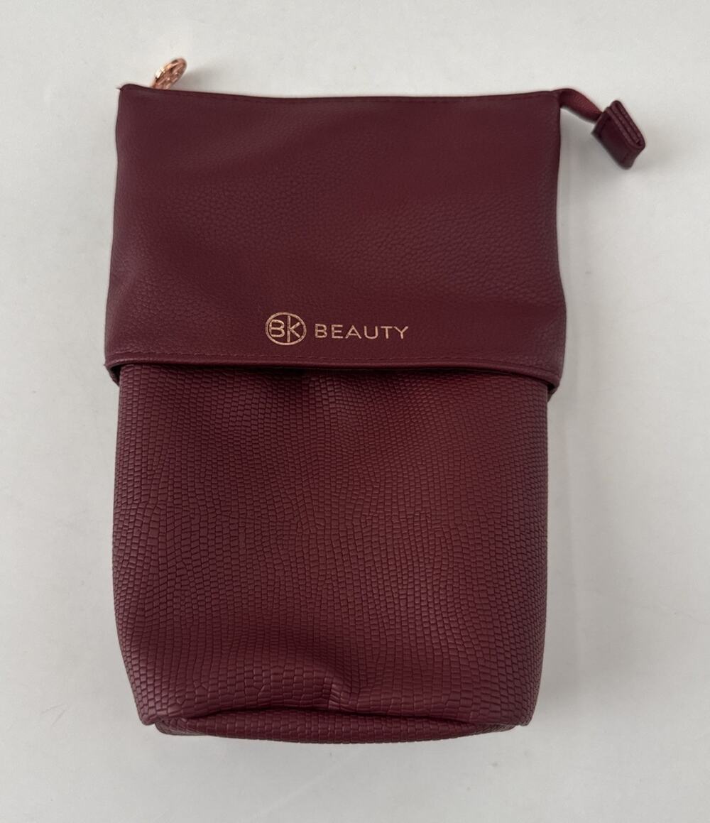 BK Beauty Blush Red Faux Leather convertible Makeup Brush Bag ONLY